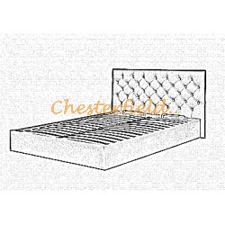 Chesterfield Classic Bett in anderen Farben mit Lattenrost