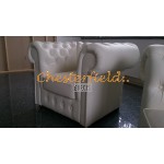 Klassisk Off-White (K2) Chesterfield lænestol