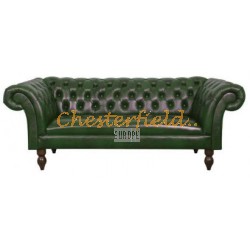 Diva Antikgruen 3-Sitzer Chesterfield Sofa