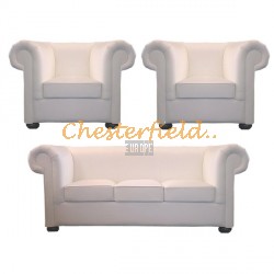 London 311 Weiß  Chesterfield Garnitur