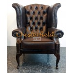 Queen brun (A5 mørk)  Chesterfield  lænestol 
