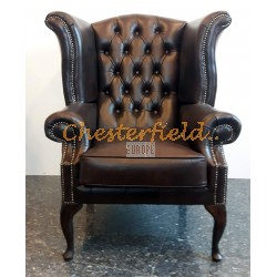 Queen brun (A5 mørk)  Chesterfield  lænestol 
