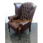 Queen brun (A5 Medium) Chesterfield lænestol