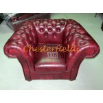 Windchester Antik bordeaux (A7) Chesterfield lænestol