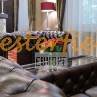 Chesterfield Sofa, lænestol, bord