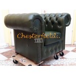 Klassisk XL Antik grun (A8) Chesterfield lænestol