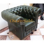 Klassisk XL Antik grun (A8) Chesterfield lænestol