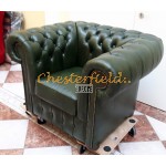 Klassisk XL Antik grun (A8) Chesterfield lænestol