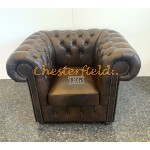 Klassisk Antik mellembrun (A5M) Chesterfield lænestol
