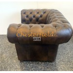 Klassisk Antik mellembrun (A5M) Chesterfield lænestol