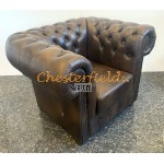 Klassisk Antik mellembrun (A5M) Chesterfield lænestol