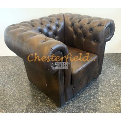 Klassisk Antik mellembrun (A5M) Chesterfield lænestol