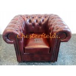 Klassisk  Antik bordeaux (A7) Chesterfield lænestol
