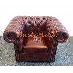Klassisk  Antik bordeaux (A7) Chesterfield lænestol