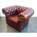 Klassisk  Antik bordeaux (A7) Chesterfield lænestol