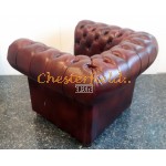 Klassisk  Antik bordeaux (A7) Chesterfield lænestol
