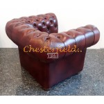 Klassisk  Antik bordeaux (A7) Chesterfield lænestol