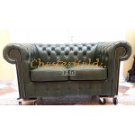 Klassisk grøn 2 personer Chesterfield Sofa 