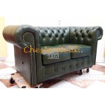 Klassisk grøn 2 personer Chesterfield Sofa 