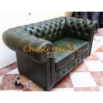 Klassisk grøn 2 personer Chesterfield Sofa 
