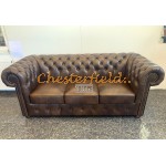 Classic Antik mittelbraun 3-Sitzer Chesterfield Sofa