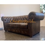 Classic Antik mittelbraun 3-Sitzer Chesterfield Sofa
