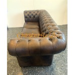 Classic Antik mittelbraun 3-Sitzer Chesterfield Sofa