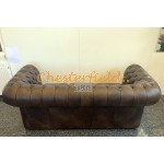 Classic Antik mittelbraun 3-Sitzer Chesterfield Sofa