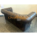 Classic Antik mittelbraun 3-Sitzer Chesterfield Sofa