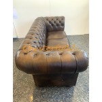 Classic Antik mittelbraun 3-Sitzer Chesterfield Sofa