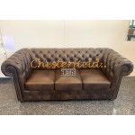 Classic Antik mittelbraun 3-Sitzer Chesterfield Sofa