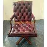 Chesterfield King bordeaux drejelig kontorstol