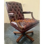 Chesterfield King bordeaux drejelig kontorstol
