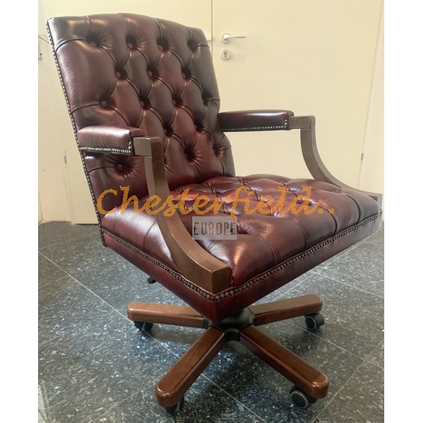 Chesterfield King bordeaux drejelig kontorstol