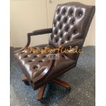 Chesterfield King brun drejelig kontorstol