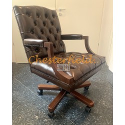 Chesterfield King brun drejelig kontorstol