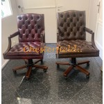 Chesterfield King brun drejelig kontorstol