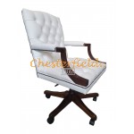 Chesterfield King hvit drejelig kontorstol