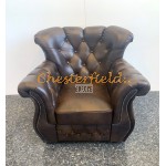 Monk mediumbrun (A5M) Chesterfield lænestol