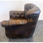 Monk mediumbrun (A5M) Chesterfield lænestol