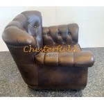 Monk mediumbrun (A5M) Chesterfield lænestol