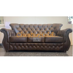 MonkA Antikgold 3-Sitzer Chesterfield Sofa 