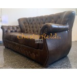 MonkA Antikgold 3-Sitzer Chesterfield Sofa 