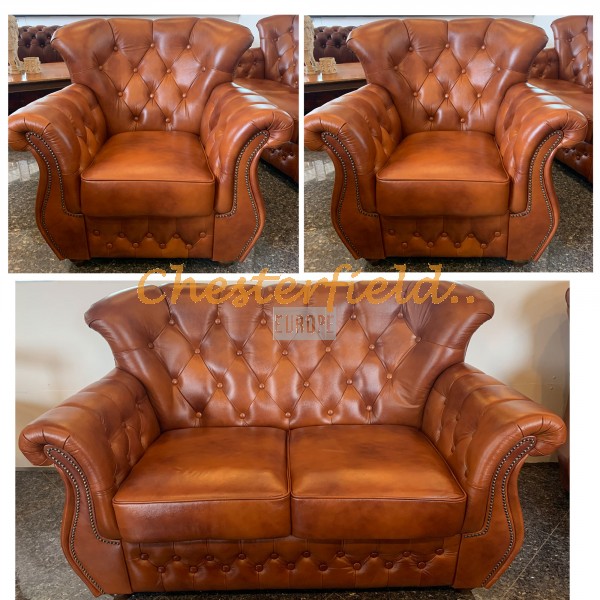 Monk 211 Antikgold Chesterfield Garnitur