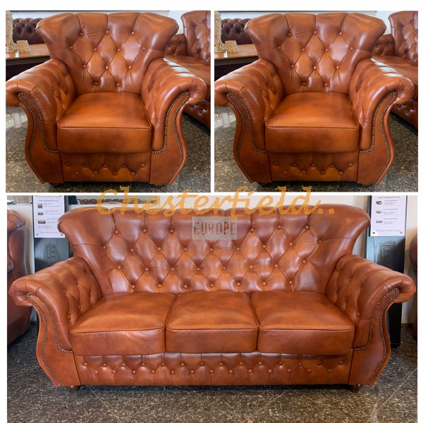 Monk 311 Antikgold Chesterfield Garnitur