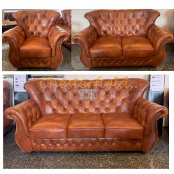Monk 321 Antikgold Chesterfield Garnitur