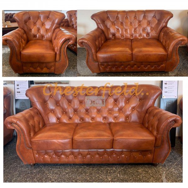 Monk 321 Antikgold Chesterfield Garnitur