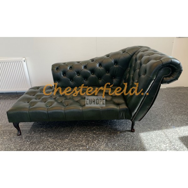 Recamiere Pompadour Chesterfield Rechtsseitig  A8 Antigruen