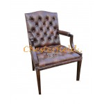 King brun (A5) Chesterfield lænestol