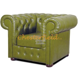 Mark olivengrøn (S14) Chesterfield lænestol